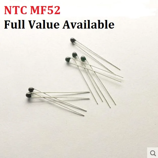 Терморезистор NTC MF52 NTC-MF52AT 1K 2K 3K 4 7 K 5K 10K 20K 47K 50K 100K 5% 3950B 1/2/3/4 20 шт. Набор 7/K Ohm R | - Фото №1