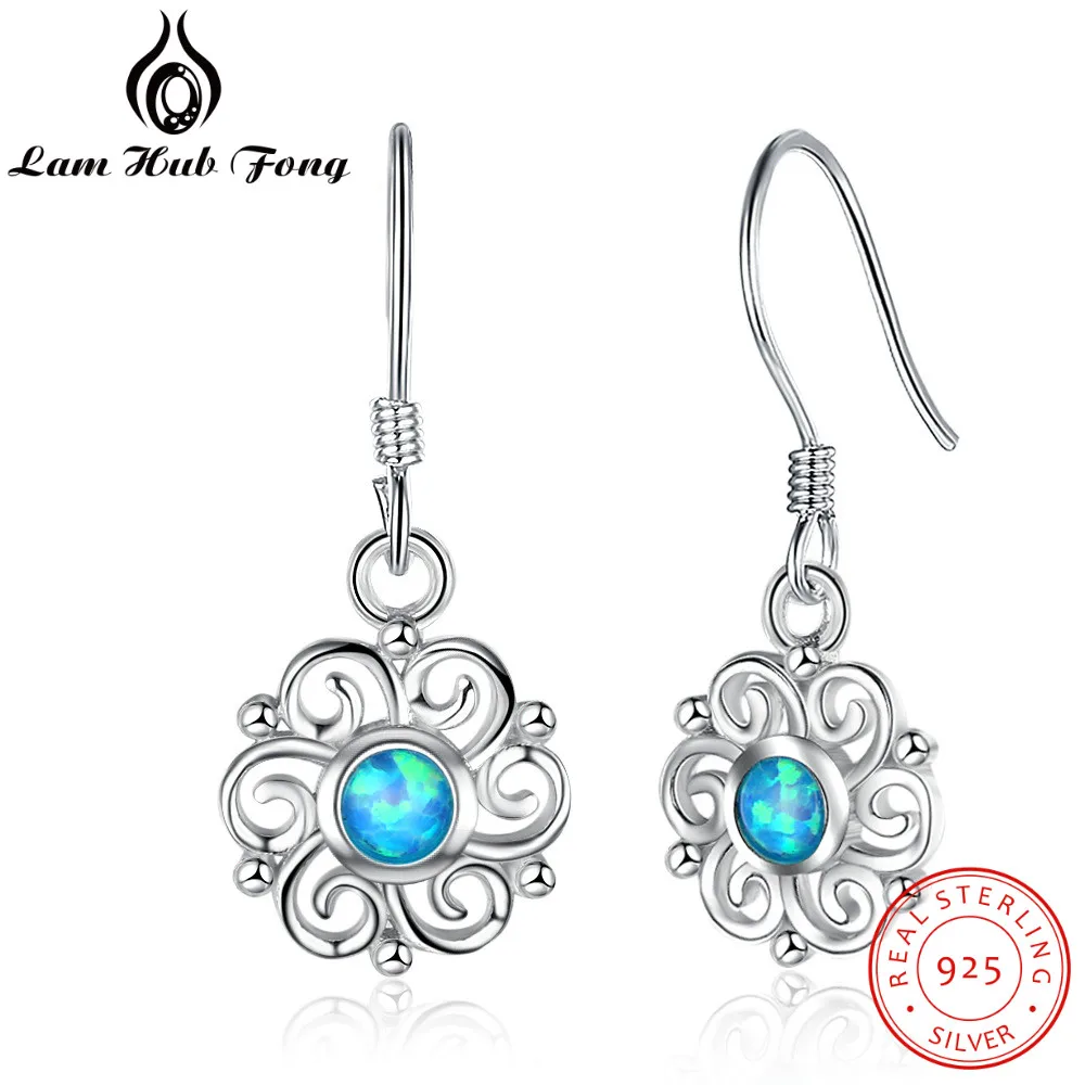 Женские серьги-капли из чистого серебра S925 пробы с опалом Серьги драгоценными