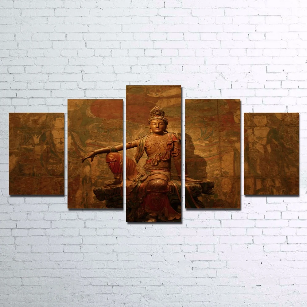 

HD Printed 5 Piece Canvas Art Buddha Zen Painting Wall Pictures for Living Room Wall Art Unframed