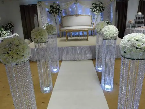 

110cm Tall Crystal Wedding Pillar Aisle Road Leads Flower Stand Wedding Decoration 10 pcs/lot