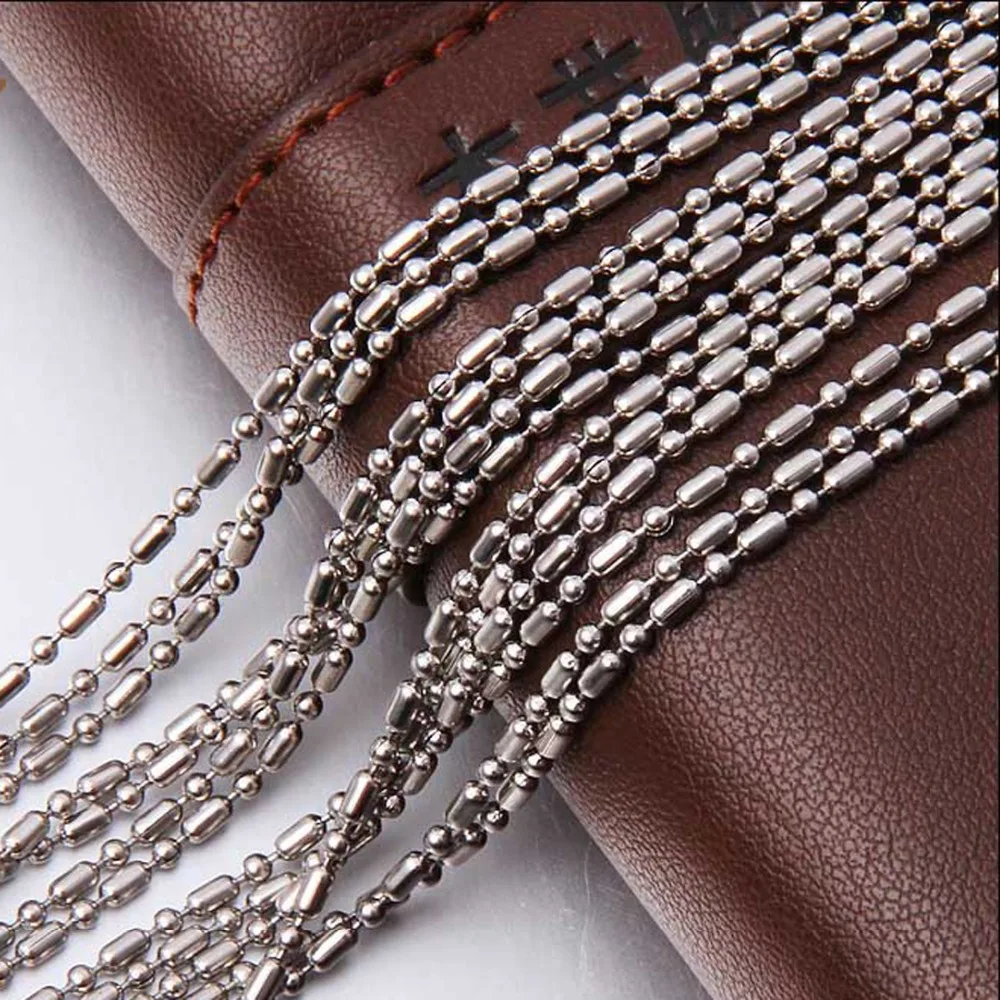 

Stainless Steel Bead Necklace Link Chains Bulk 100/50pcs Metal Ball Beads Linked Chain Necklaces Women for Jewelry Making