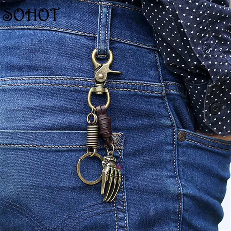 Цепочка для ключей из натуральной кожи в готическом стиле|chain ribbon|accessories bassaccessories