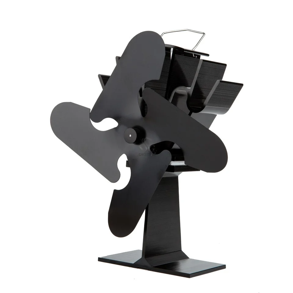 Энергосберегающий тепловой вентилятор 16% 4 Лопастной черный алюминиевый для