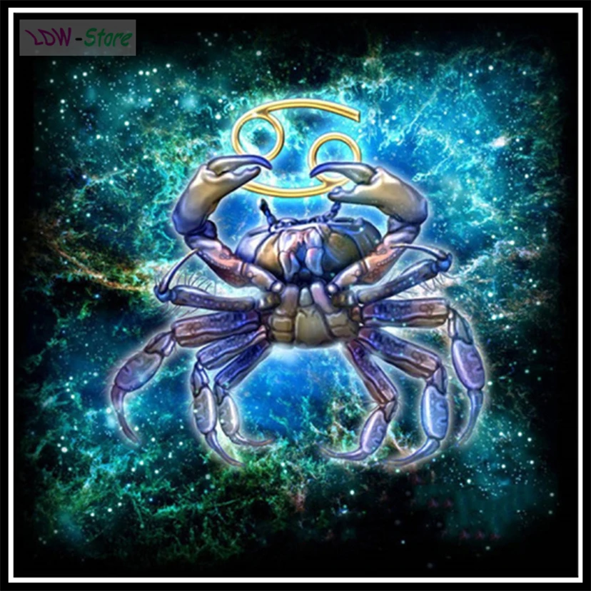 Diamond Embroidery DIY Paintings Cross Stitch Rhinestones Pattern Full Square Drill Cancer Zodiac constellation WG538 | Дом и сад