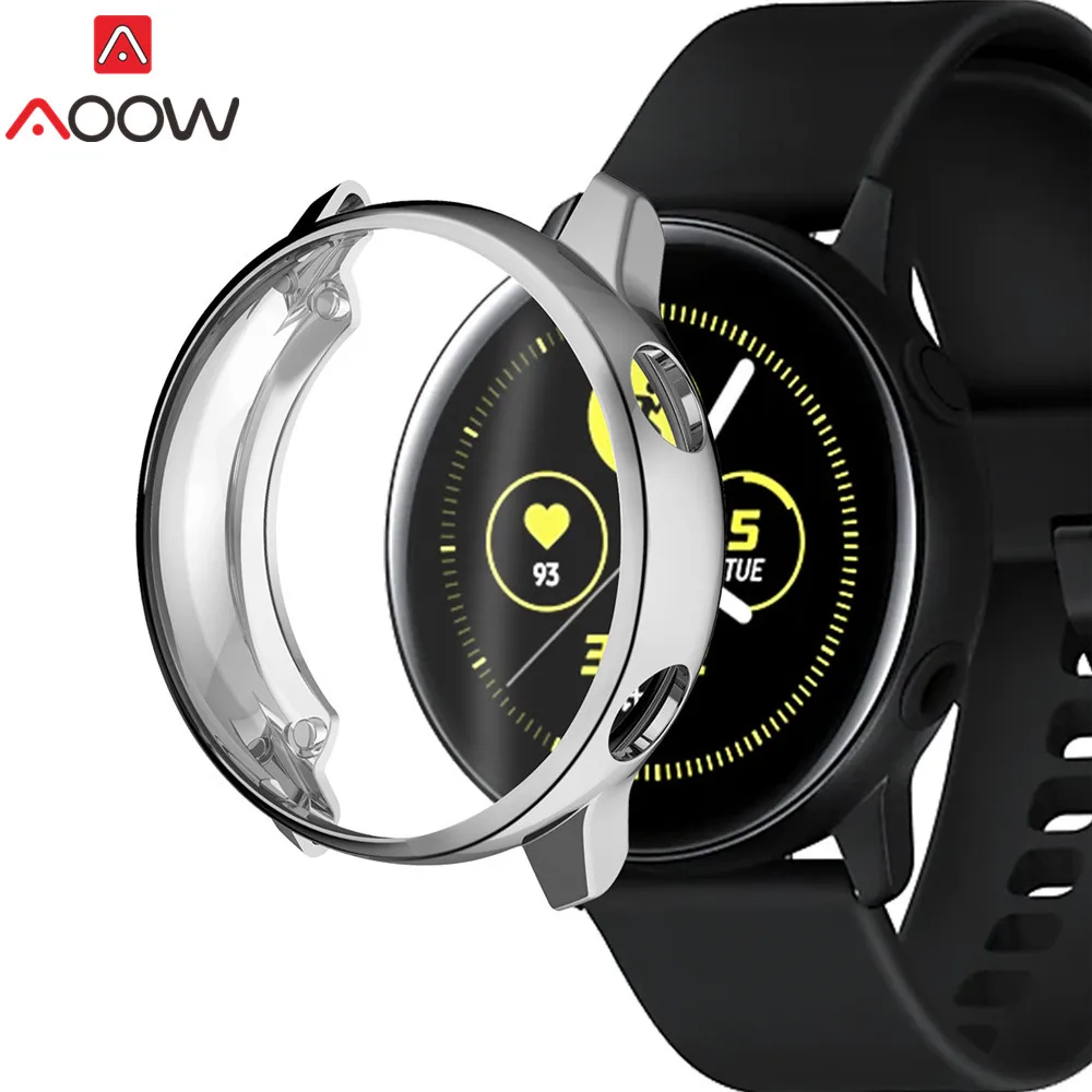 Мягкий защитный чехол для Samsung Galaxy Watch Active тонкий ТПУ с полным покрытием рамка