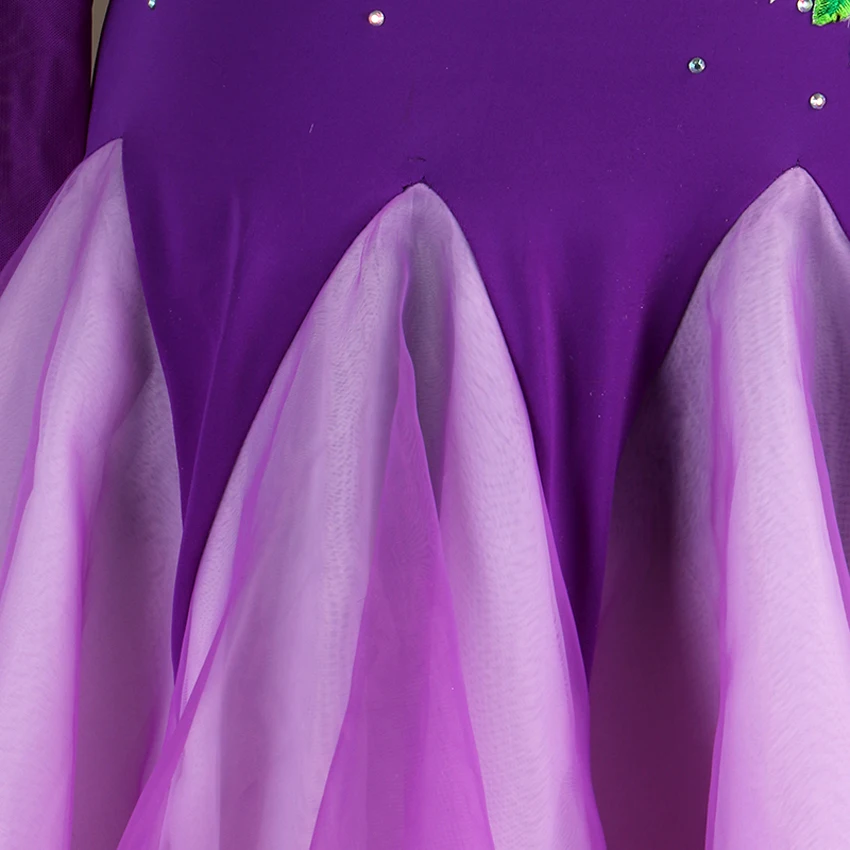 Женское платье для бальных танцев с длинным рукавом и вышивкой|Бальные танцы| |