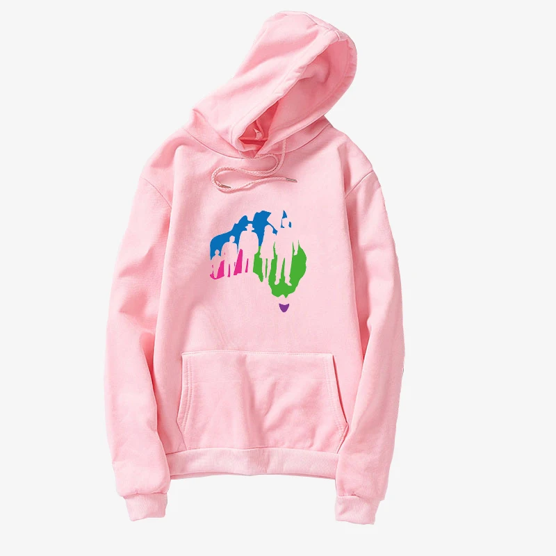 

Hoodies Sweatshirt Women Men Unisex Fleece Pullover Casual Streetwear Harajuku Funny Australia Map Print Tops Sudadera Mujer 3XL