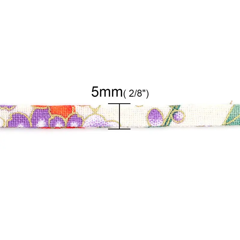 Cotton Lace Ribbon Multicolor Printed Sewing Fabric DIY Crafts Wedding Party Decoration Gift Packing 5mm 1 Roll(Approx 5 M/Roll) | Дом и сад