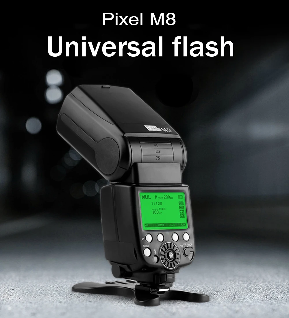Pixel M8 2 4 ГГц Универсальный GN60 Беспроводной Вспышка Speedlite для Nikon D7500 D7200 D7100 D7000 D5600 D750