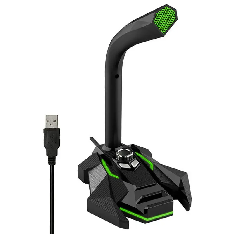 green USB POPU · PINE динамический проводной микрофон USB студийный игровой 360 Omnidirectionnel PC микрофон для компьютера Настольный профессиональный двойной - Цвет: green USB