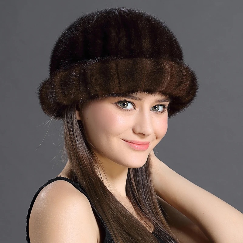 Меховая Панама из меха норки модная зимняя однотонная утолщенная Защитная шапка