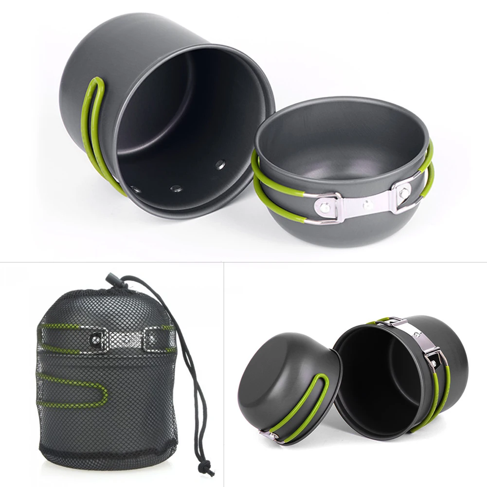 Портативный складной набор кастрюль походная посуда практичная Алюминиевая