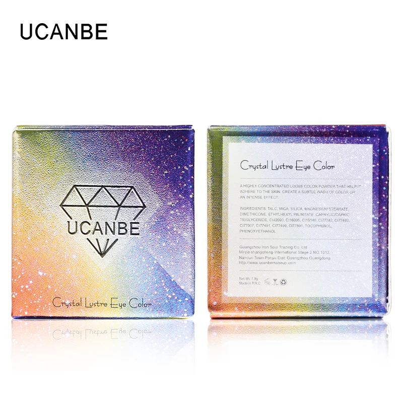 UCANBE бренд Duo-хромированные блестящие тени для век порошок металлический блестящий голографический мерцающий блеск для глаз топперы одиночные тени для век макияж