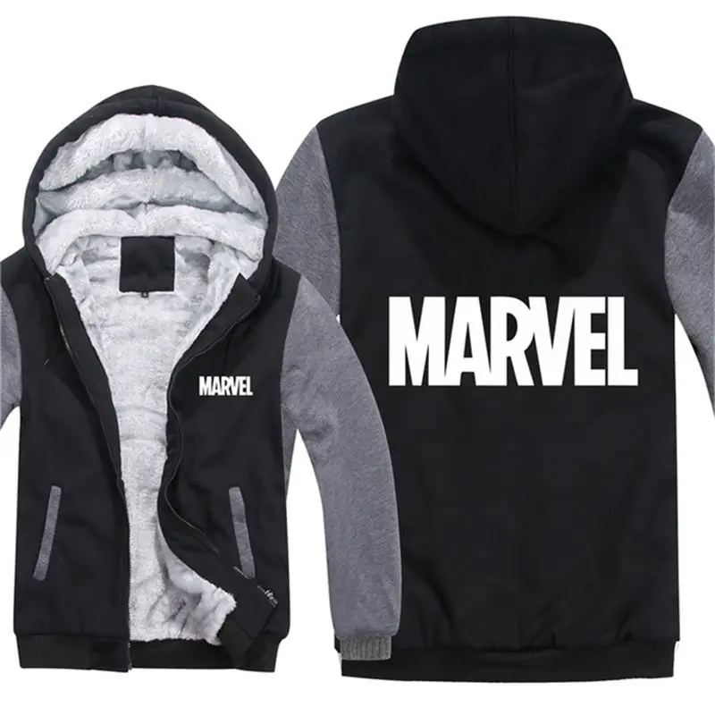 Мода 2019 г. Капитан Америка Marvel молния куртка с капюшоном зимние Ман повседневное