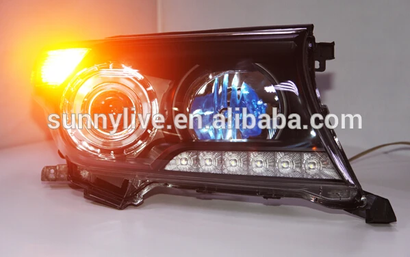 Для Toyota Land Cruiser LC200 FJ200 2008 2013 год LED head lamp черный корпус|led housing|lamp housingtoyota land cruiser |