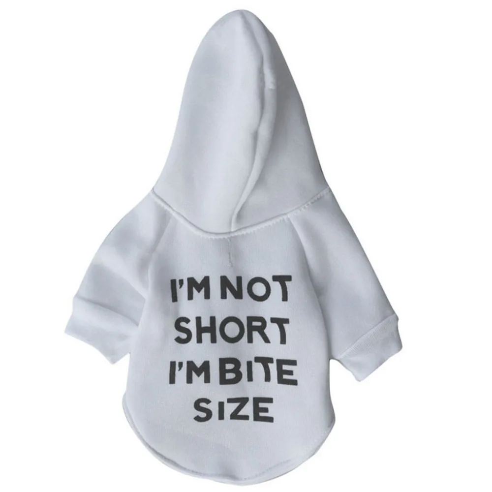 

New Fashion Pet Dog Puppy I Short I Bite Logo White Winter Coat Costume Apparel