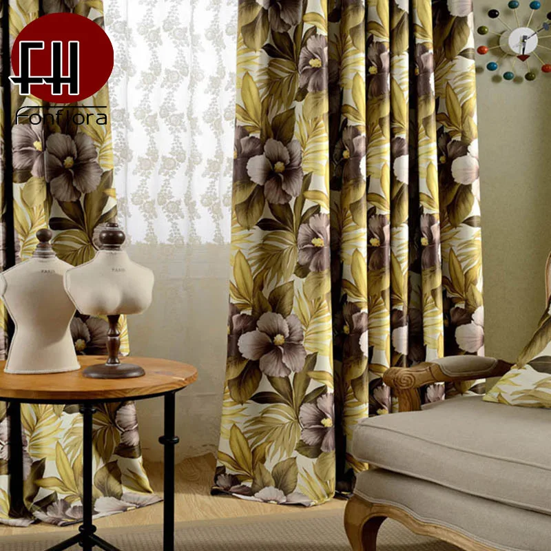 Светонепроницаемые шторы с цветочным принтом для гостиной занавески спальни
