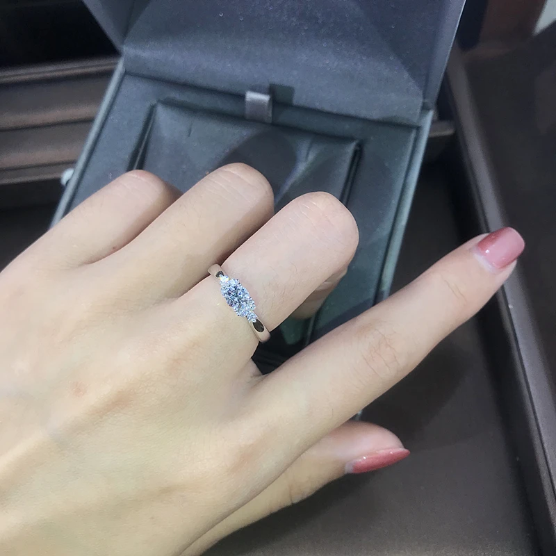 18 K 750Au золото Moissanite алмазное кольцо обручальное кольцо D Цвет VVS с национальным сертификатом MO-H1013