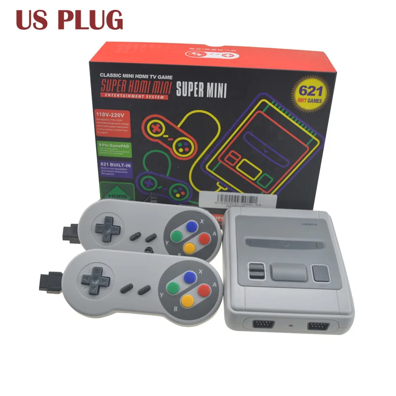 621 Games AV-US HDMI tv Out видео игровые консоли встроенные 600 классические игры для игр Nes с проводными контроллерами 2 шт - Цвет: 621 Games AV-US