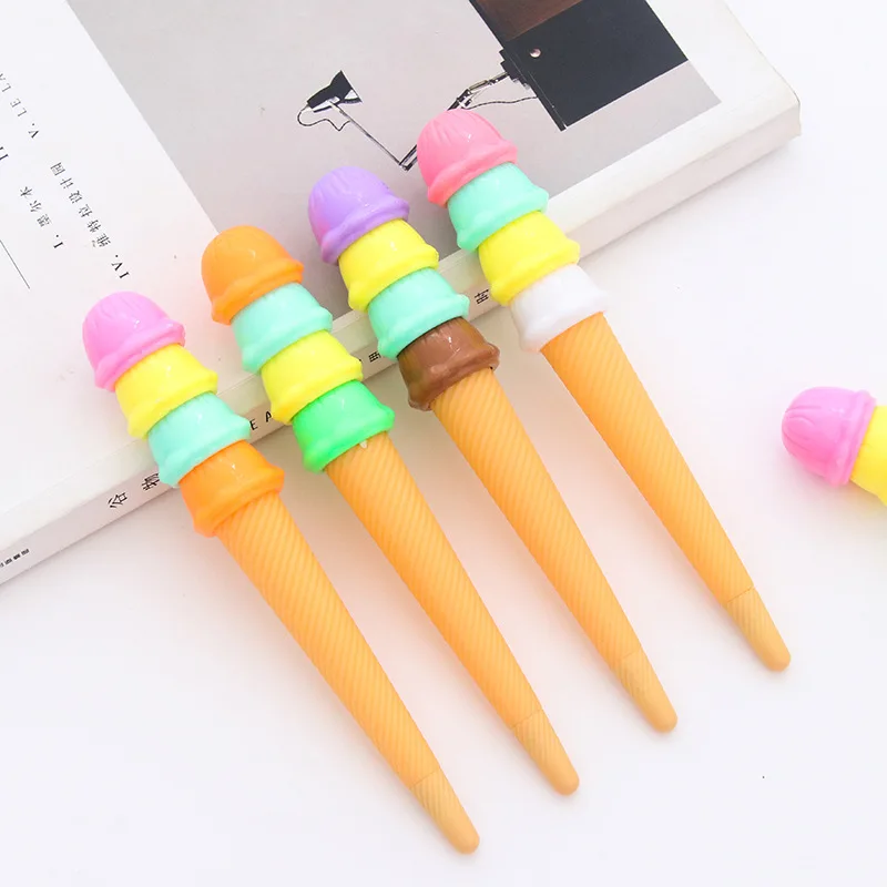 

Low price promotion：5Pcs / lot Cute Creative ice cream Gel Pens Stationery Office School Supplies office girl