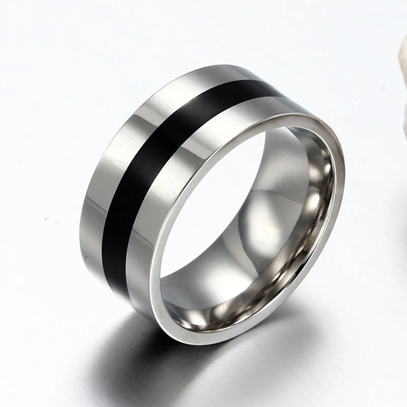 9 мм в ширину мужское кольцо из нержавеющей стали обручальные кольца с черной