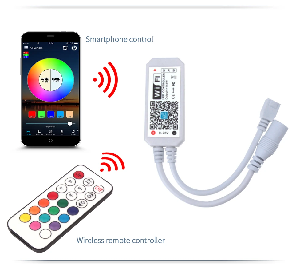Пульт дистанционного управления Мини RF 21Key IR 24Key для RGB RGBW WS2812B светодиодный светильник DC12V wifi Пульт дистанционного управления