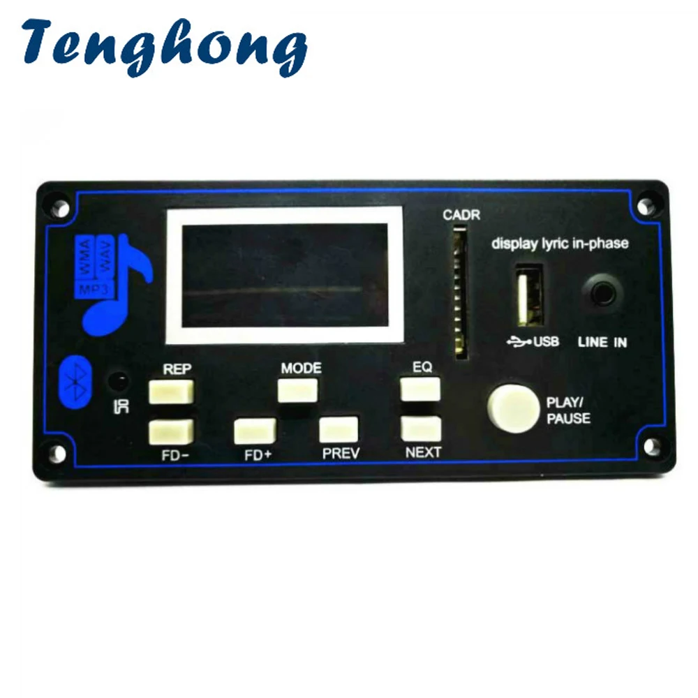 Tenghong MP3 декодер доска DC12V Bluetooth WAV WMA аудио приемник модуль декодирования Поддержка