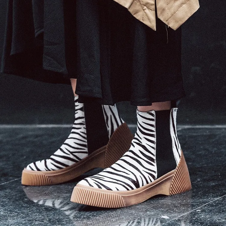 2018 женские ботинки с круглым носком на толстой подошве модные повседневные