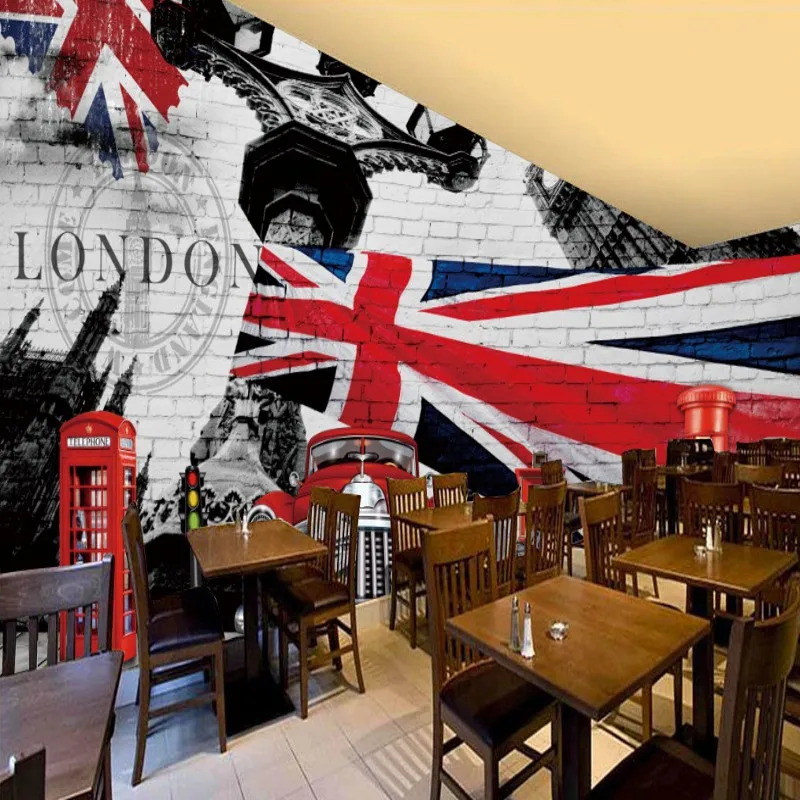 Пользовательские фото обои 3D стерео британский флаг стиль ретро ностальгия фон