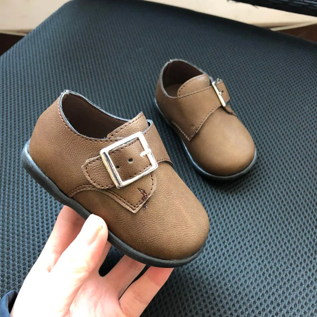 Детская обувь с пряжкой новинка весны 2018 кожаная для девочек и мальчиков