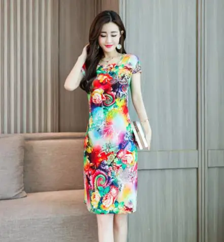 Vestido de festa,, хлопковое украинское платье для женщин, новинка, летнее женское платье, Ретро стиль, круглый вырез, короткий рукав - Цвет: No. 53