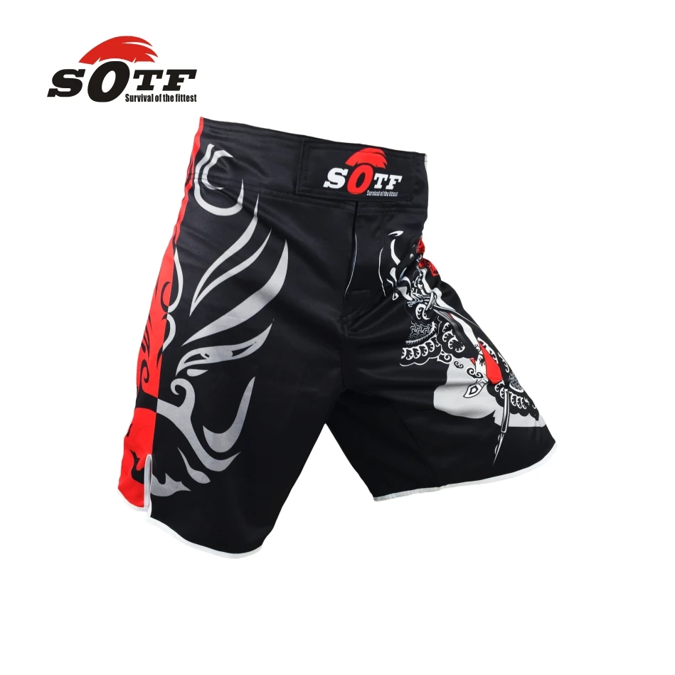 SOTF mma shorts boxing muay thai boxing trunks tiger muay thai kickboxing fight wear guan yu China's wind SOTF mma pretorian