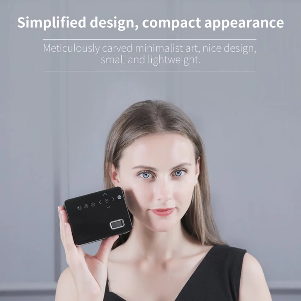 T200 Mini Micro LED Cinema Portable Video HD USB HDMI Projector for Home Theater Short Focus Design T200 Transmission Screen US