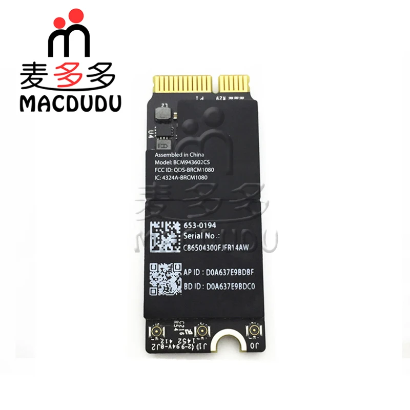 Новая BCM943602CS Wi Fi карта для Macbook Pro Retina A1398 A1425 A1502 802.11ac и Bluetooth 4 1 аэропорта 653 0194 2015