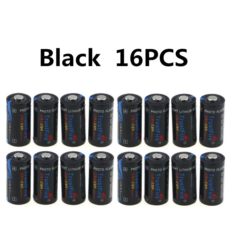 Black 16PCS 3V CR123A батарея CR123 CR 123A батареи 16340 литий-ионная батарея основная литиевая батарея для камеры/видеоигры плеер - Цвет: Black 16PCS