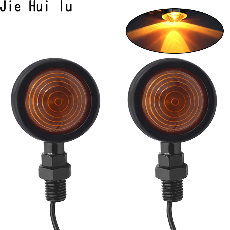 Универсальный Мотоцикл Янтарный и черный Мини Пуля LED Поворотный тормозной