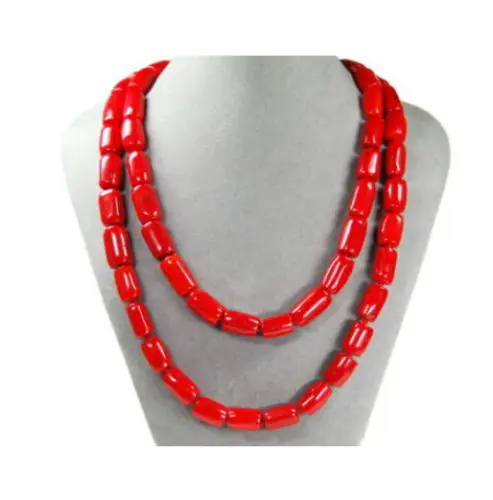 

Beautiful pendant necklace made of corals in cylinder form 50 long