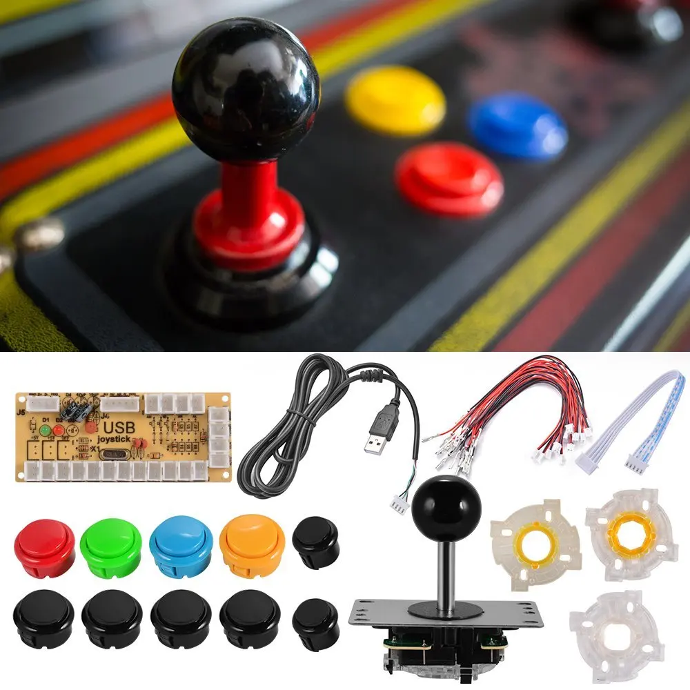 Нулевая задержка аркадная игра DIY комплекты части USB кодер доска+ ДЖОЙСТИК контроллеры+ кнопки+ круглая/квадратная/восьмиугольная прокладка