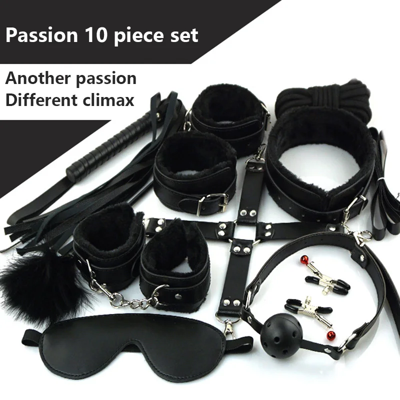 Plush Leather 10 Piece Set Adult Sex Toys Fun Game Bondage Passion Bundled Erotic Supplies Men and Women Vagina | Красота и здоровье