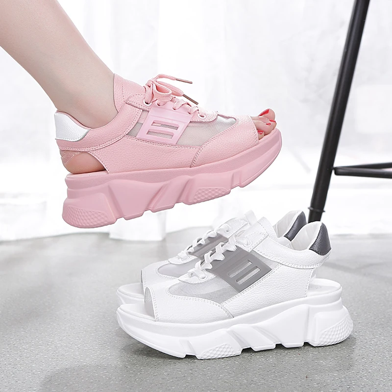 Летние женские босоножки с пряжкой на платформе пляжные сандалии толстой