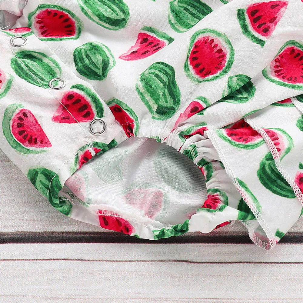 Одежда для новорожденных девочек Летний комбинезон без рукавов с принтом арбуза