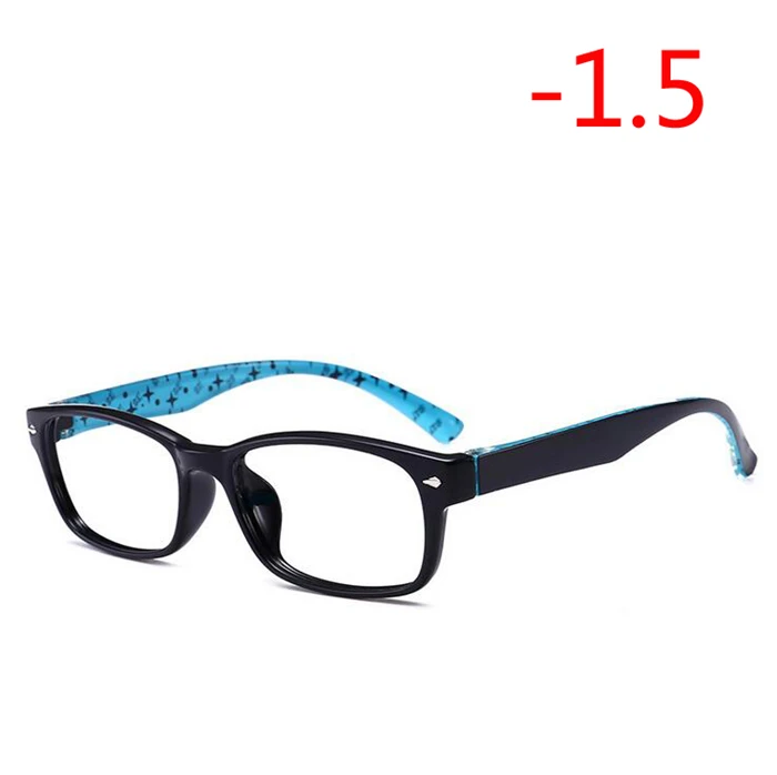 Myopia 150 1,0-1,5-2,0-4,0 квадратные очки для близорукости с градусом женские мужские короткие очки для коррекции зрения TR90 полосатая черная синяя красная Желтая оправа - Цвет оправы: Myopia 150