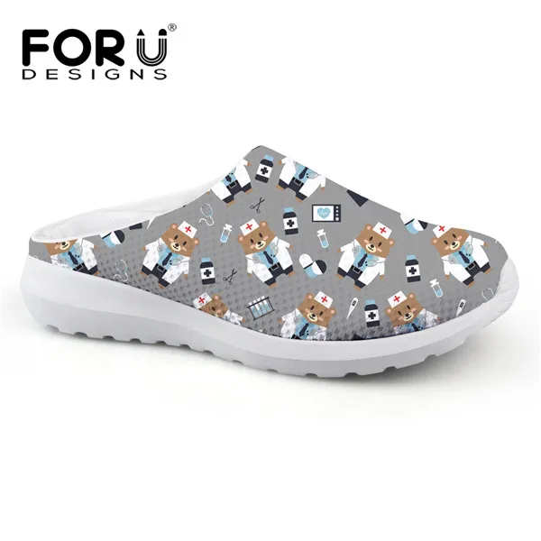 FORUDESIGNS/3D мультфильм узор с изображением сиделки плоские сандалии женские повседневные удобные туфли женские летние сандалии на плоской подошве Sandalias Mujer - Цвет: CC4403CA