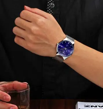 Новый модный бренд высшего класса luxury HongC часы мужчин сетка из нержавеющей стали