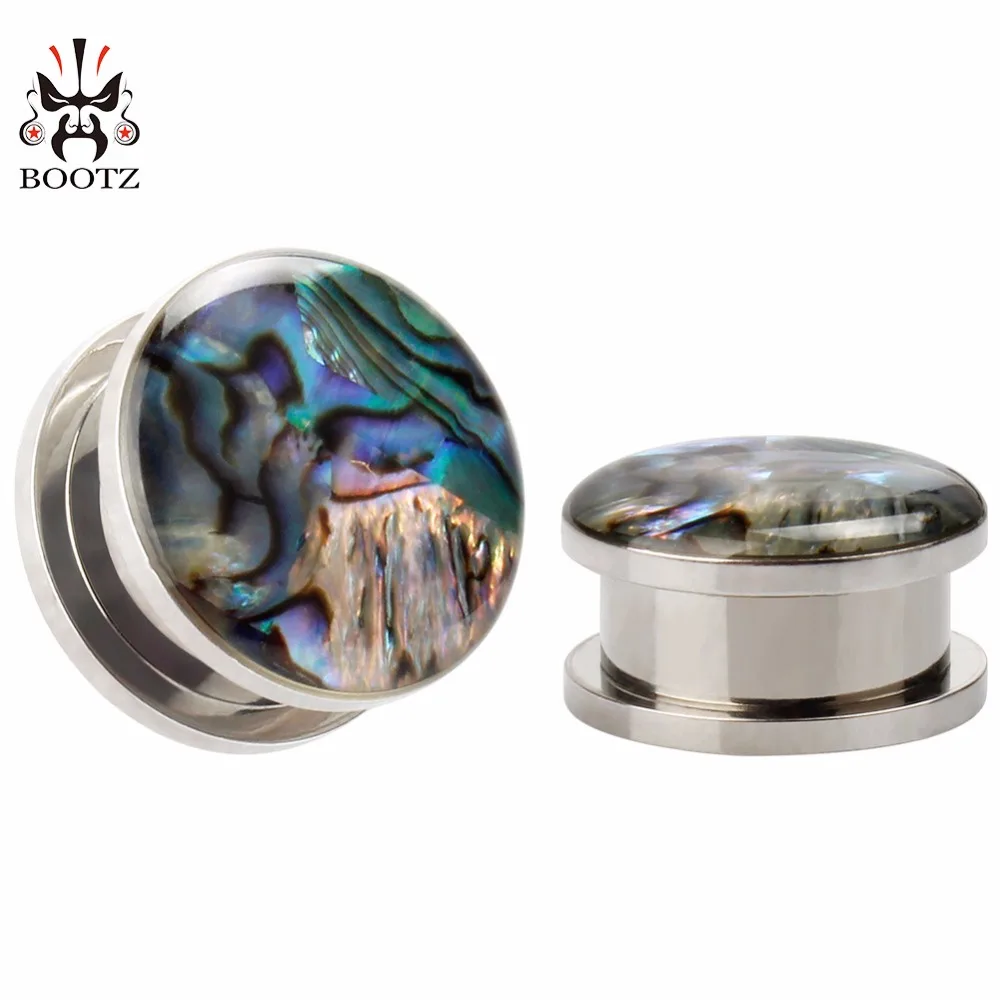 Туннели с заглушками для ушей KUBOOZ ракушки из нержавеющей стали измерители плодов