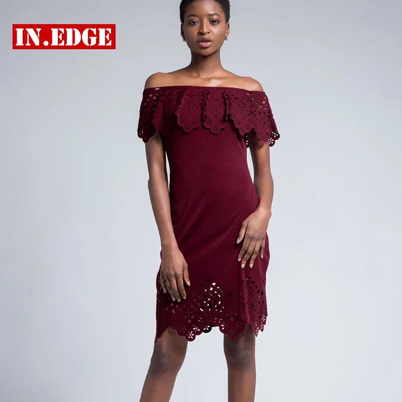 Выдалбливают с плеча платья Для женщин Мини эластичная горловина вечерние клуб
