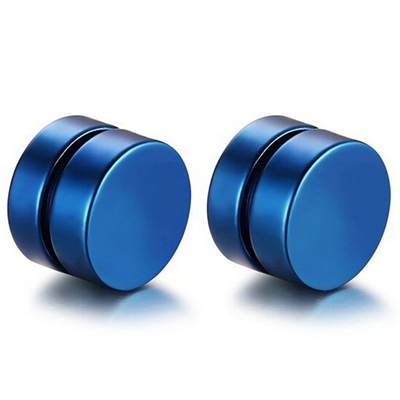 

1pair Punk Titanium Steel Men Strong Magnet Magnetic Ear Clip Stud Set Non Piercing Earrings For Boyfriend Lover Jewelry Gift