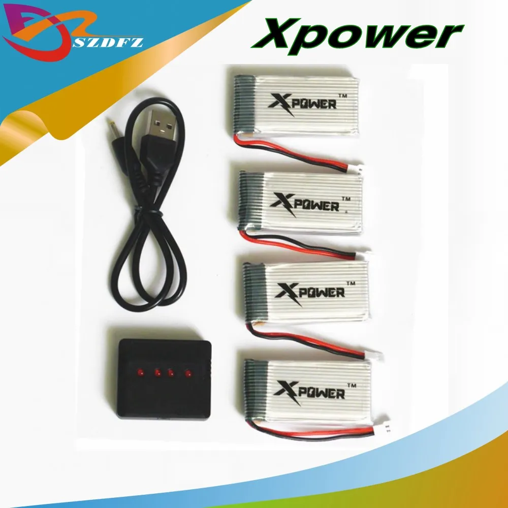 4 шт. 3.7 В 1200 мАч xPower литий полимерный липо Батарея в 1 USB Зарядное устройство
