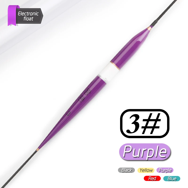 Purple NO3 Светодиодный Электронный поплавок с батареей ночной поплавок пробкового дерева ночного видения электрические поплавок рыболовные снасти светящиеся поплавок - Цвет: Purple NO3