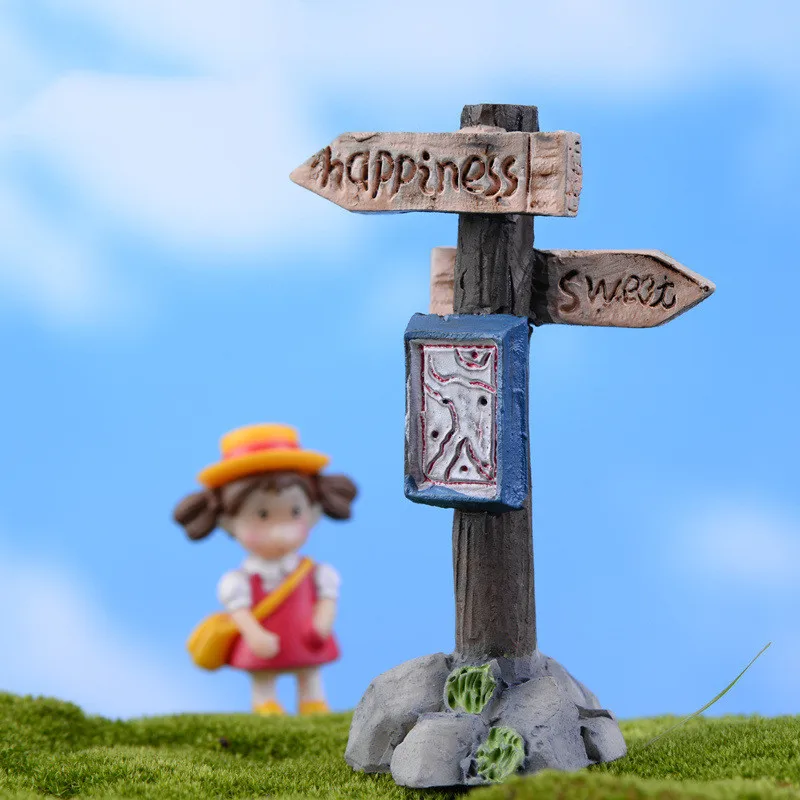 Simulation Road Sign Station Models Anime Figure Cartoon Resin Decoration DIY Creative Crafts Material Assembly Ornaments Figma | Игрушки и